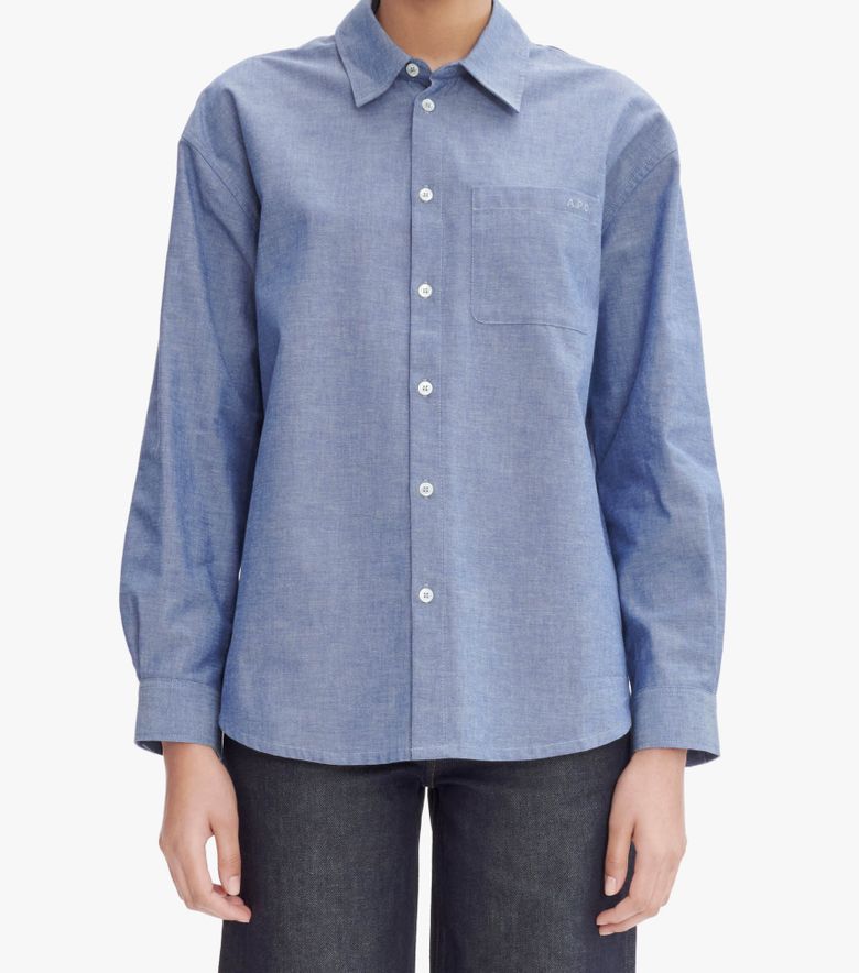 A.P.C. Chemise Boyfriend Brodée Indigo