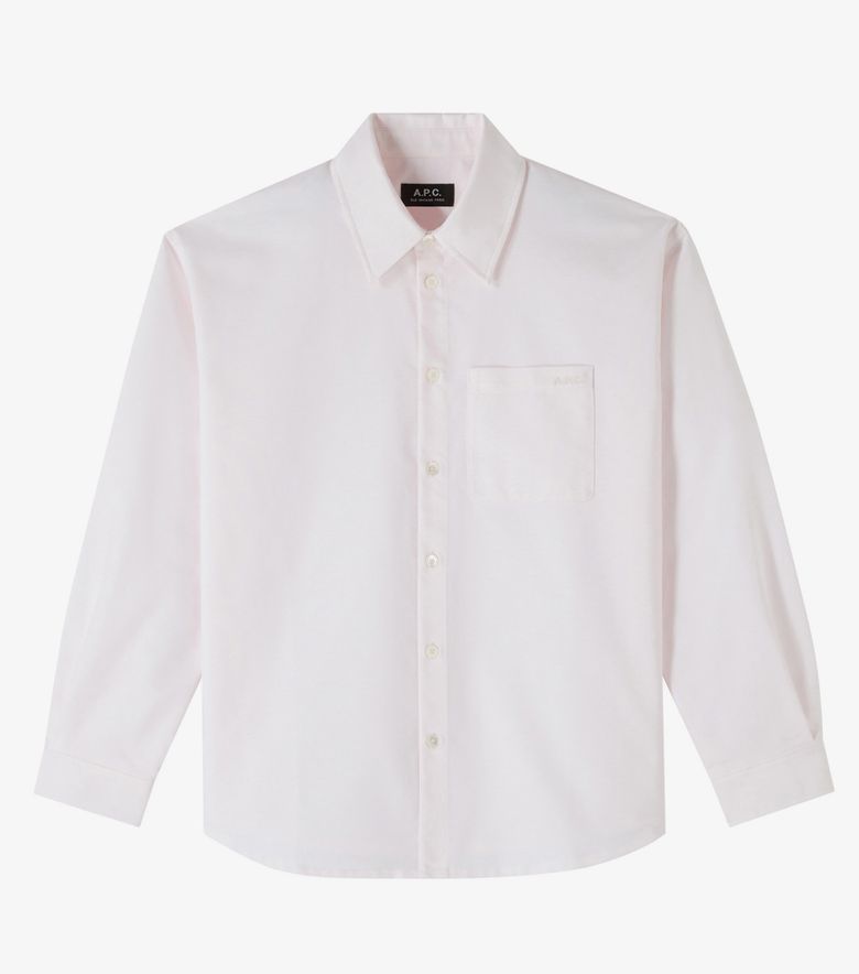 A.P.C. Chemise Boyfriend Brodée Rose Pâle