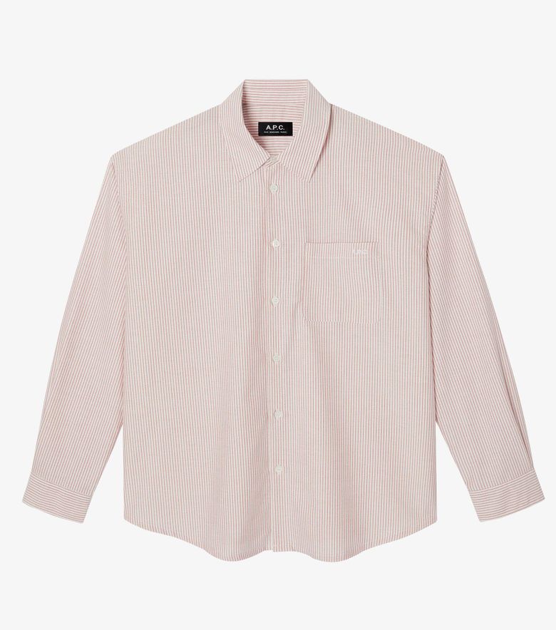 A.P.C. Chemise Boyfriend Brodée Rouge