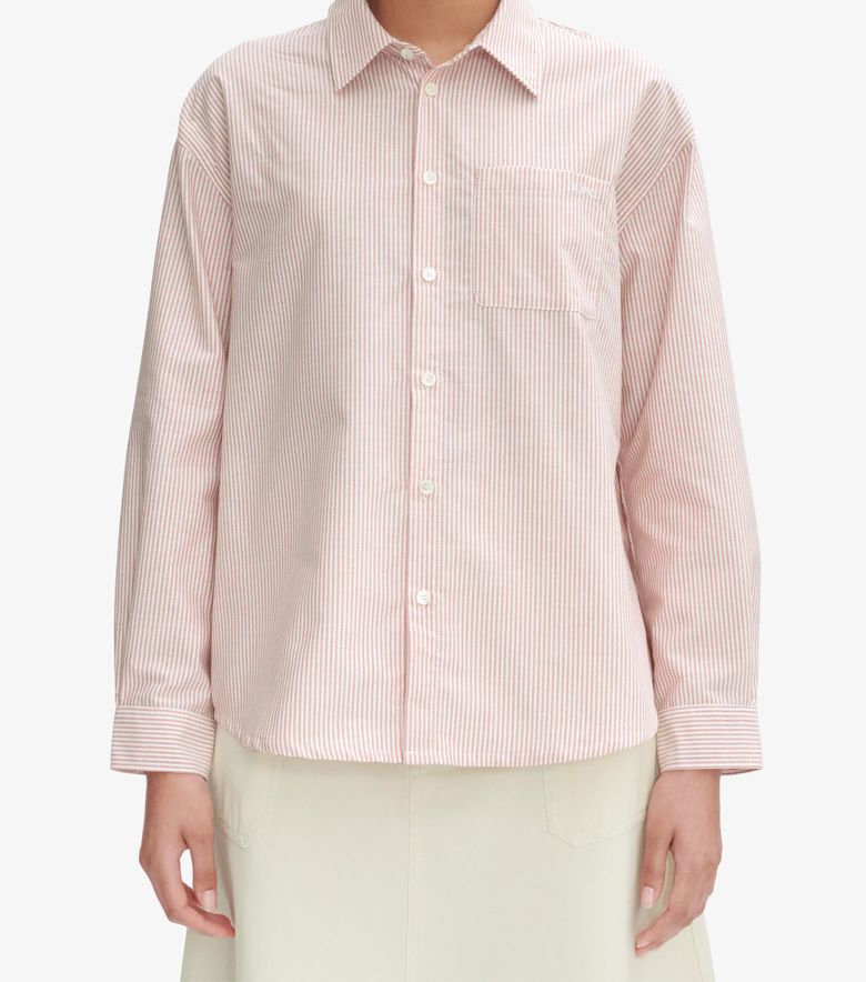 A.P.C. Chemise Boyfriend Brodée Rouge