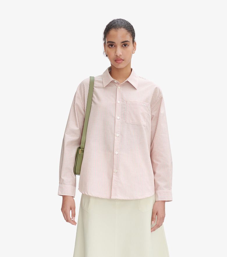 A.P.C. Chemise Boyfriend Brodée Rouge