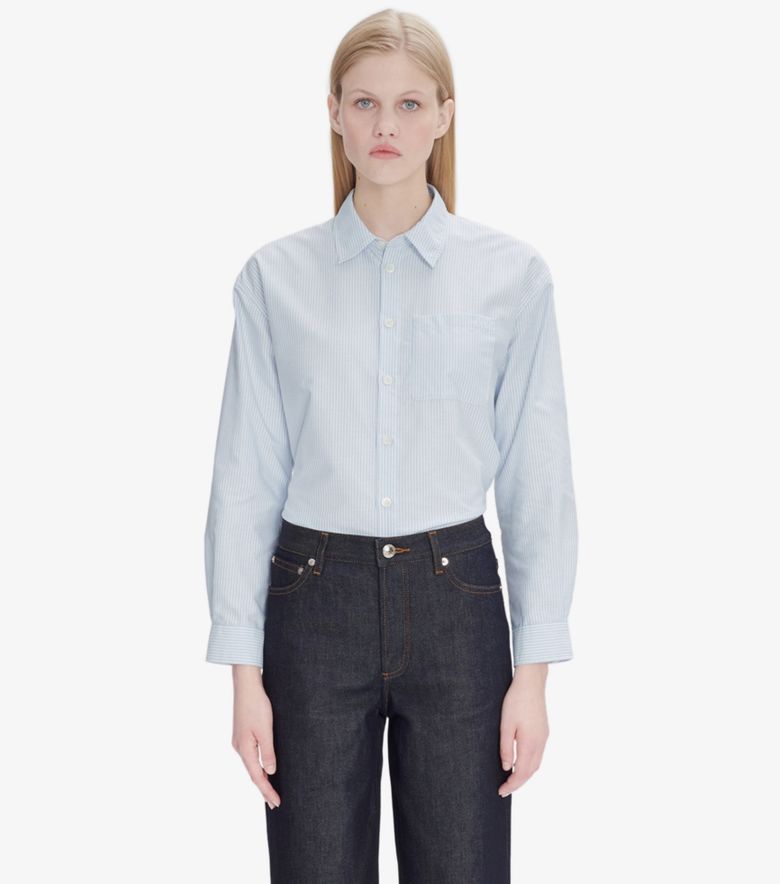 A.P.C. Chemise Boyfriend Logo Bleu
