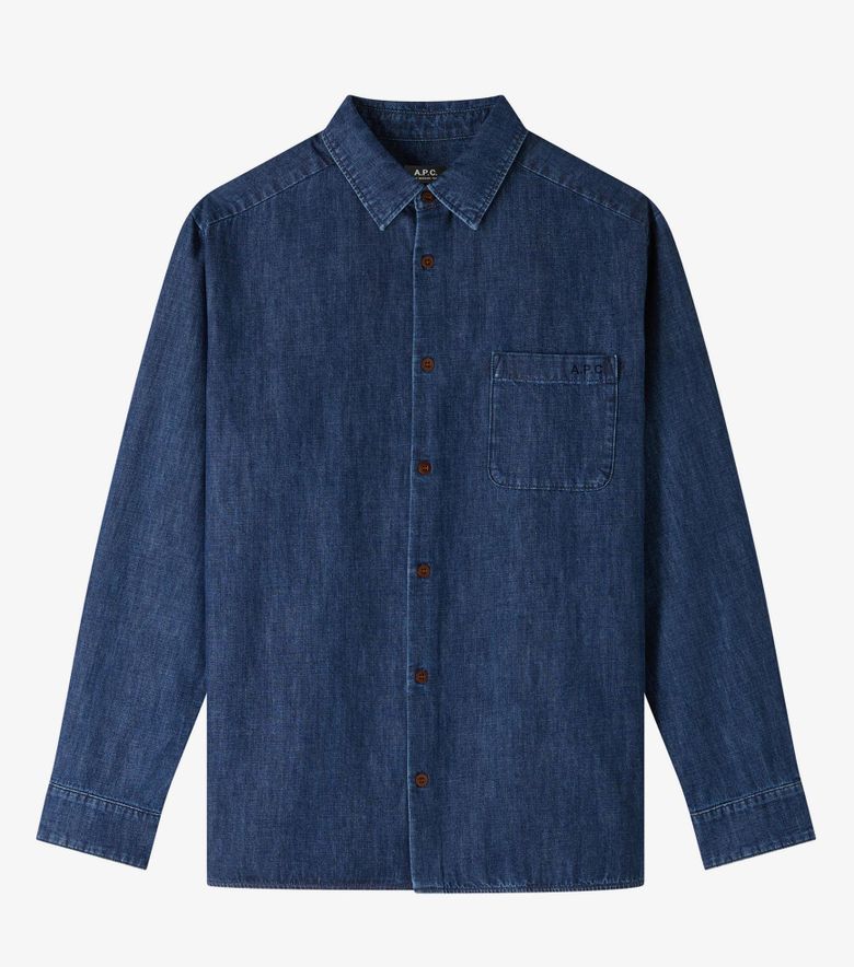 A.P.C. Chemise Malo Logo Indigo Délavé