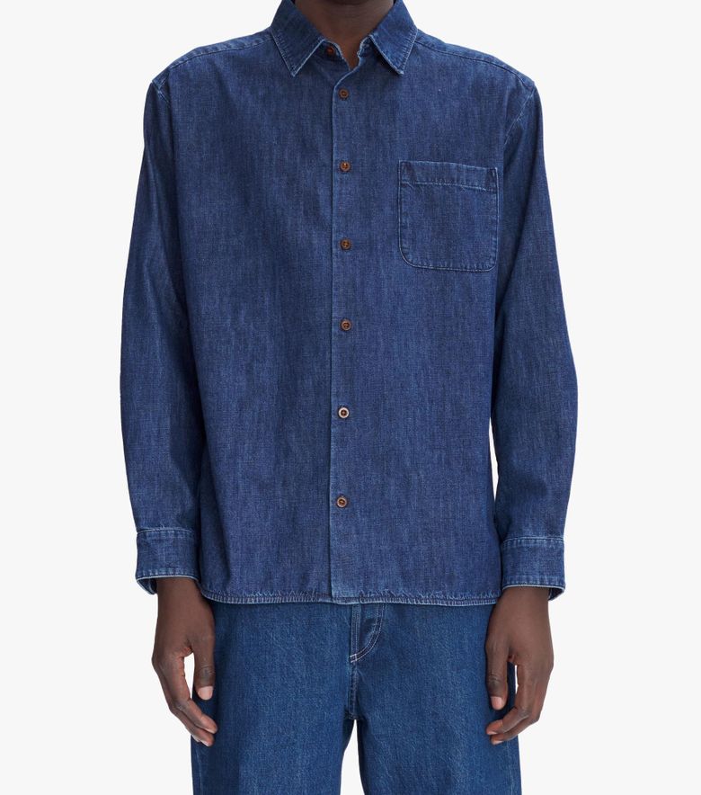 A.P.C. Chemise Malo Logo Indigo Délavé
