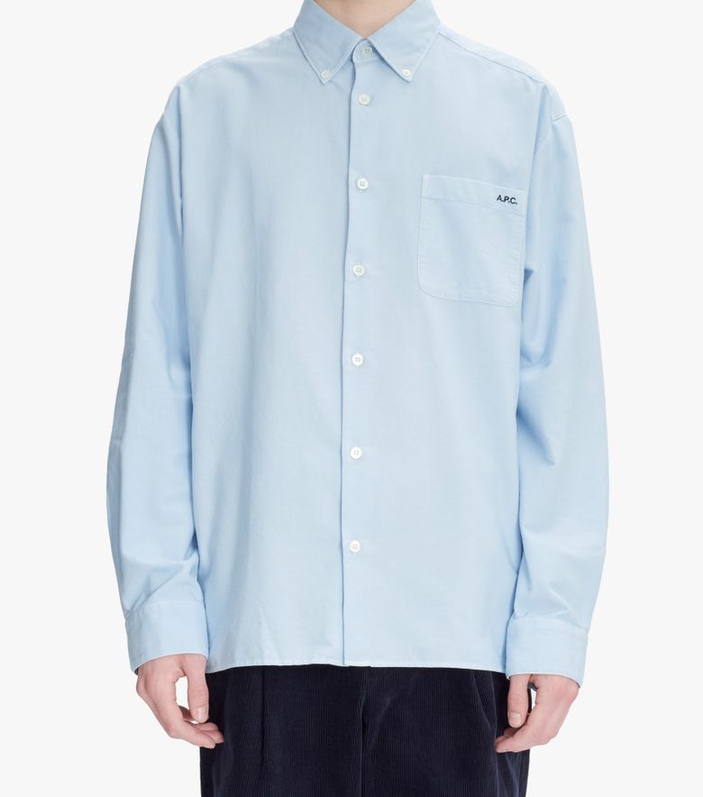 A.P.C. Chemise Mateo Logo Bleu Clair