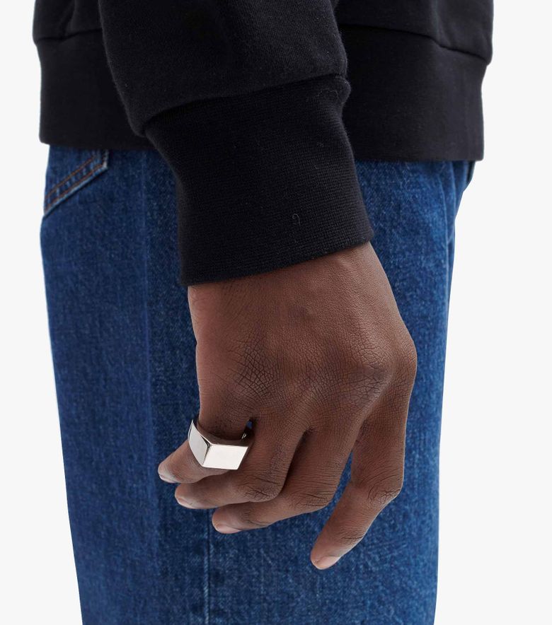 A.P.C. Chevalière Minimal Argent