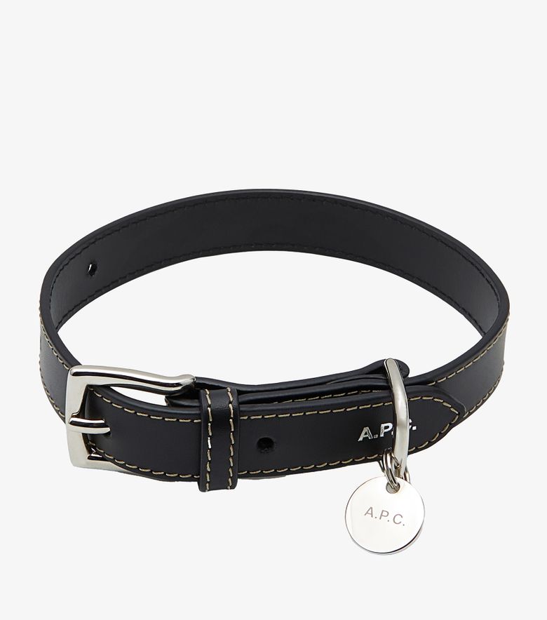 A.P.C. Collier Cuir Toutou Noir