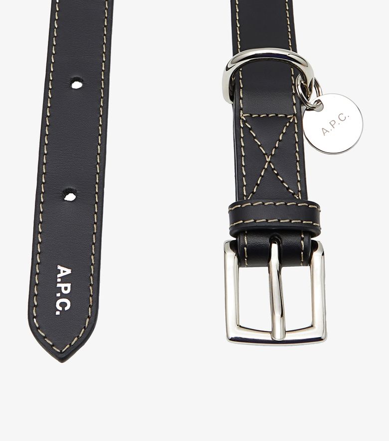 A.P.C. Collier Cuir Toutou Noir