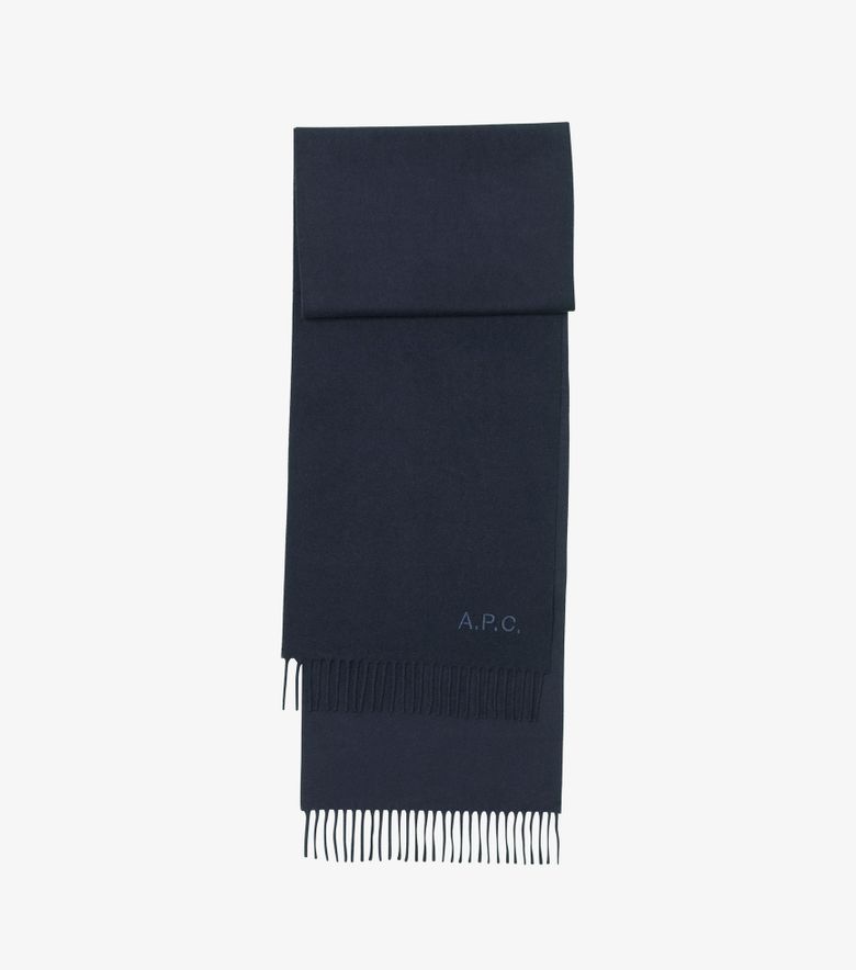 A.P.C. Echarpe Ambroise Brodée Dark Navy
