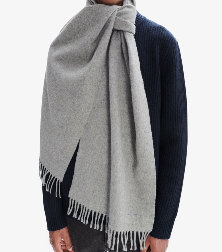 A.P.C. Écharpe Ambroise Brodée Gris Chiné