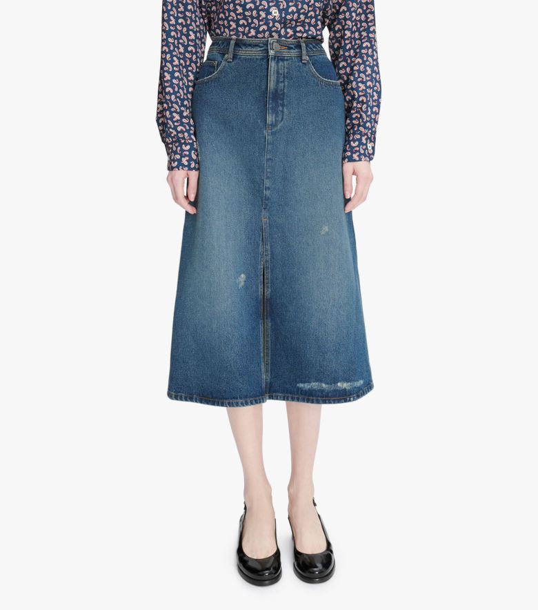 A.P.C. Jupe Georgia Indigo Délavé