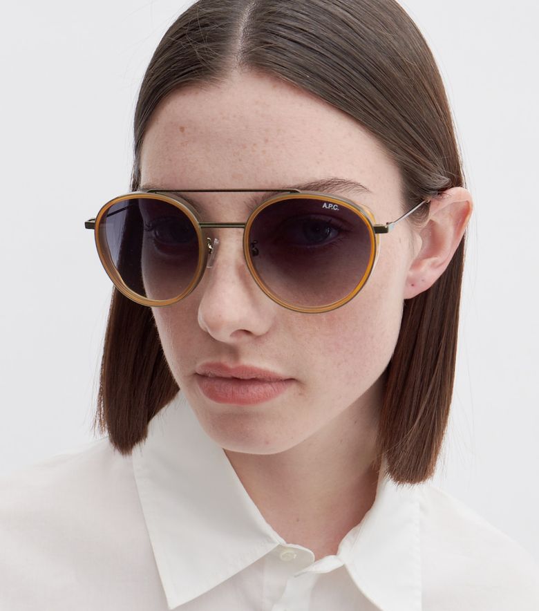 A.P.C. Lunettes de soleil Nico Unisexe Milky yellow
