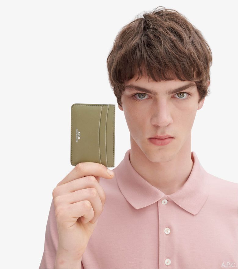 A.P.C. Porte-Cartes André Vert argile
