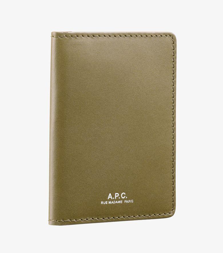A.P.C. Porte-Cartes Stefan Zip Vert Argile
