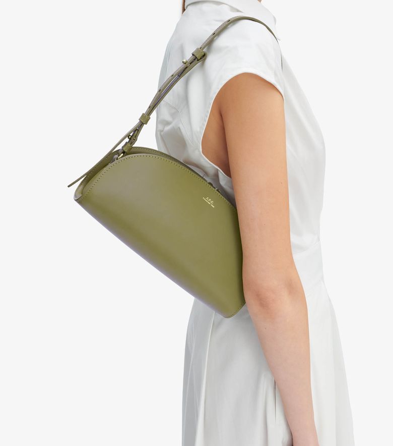 A.P.C. Sac Demi-Lune Shoulder Vert argile