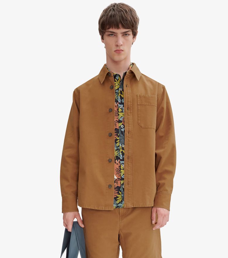 A.P.C. Surchemise Basile Brodée Poitrine Camel