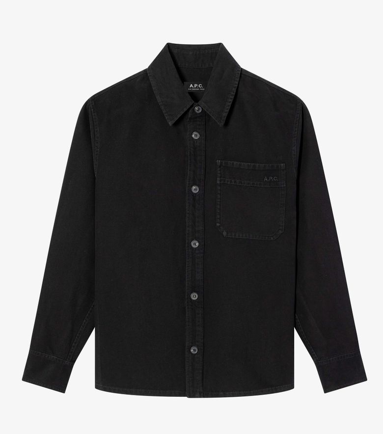 A.P.C. Surchemise Basile Brodée Poitrine Noir