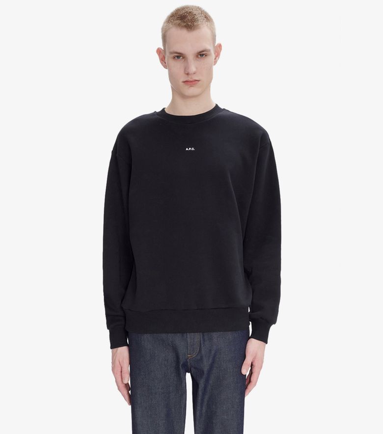 A.P.C. Sweat Boxy Micro Logo Noir/blanc