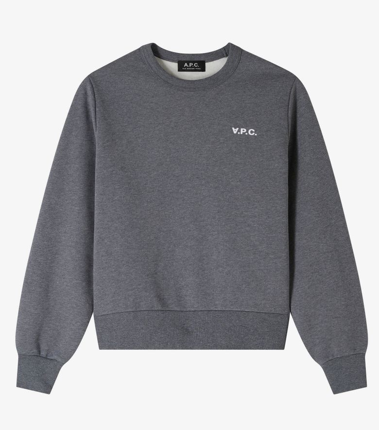 A.P.C. Sweat Boxy Petit VPC Anthracite Chiné/blanc