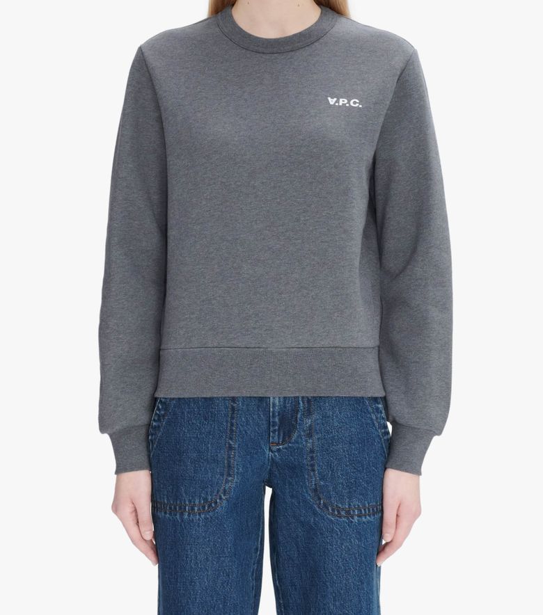 A.P.C. Sweat Boxy Petit VPC Anthracite Chiné/blanc