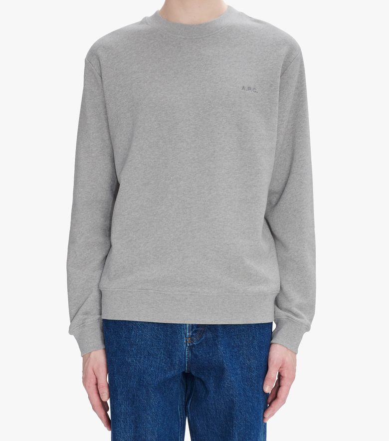A.P.C. Sweat Standard A.P.C. Brodé Gris Chiné