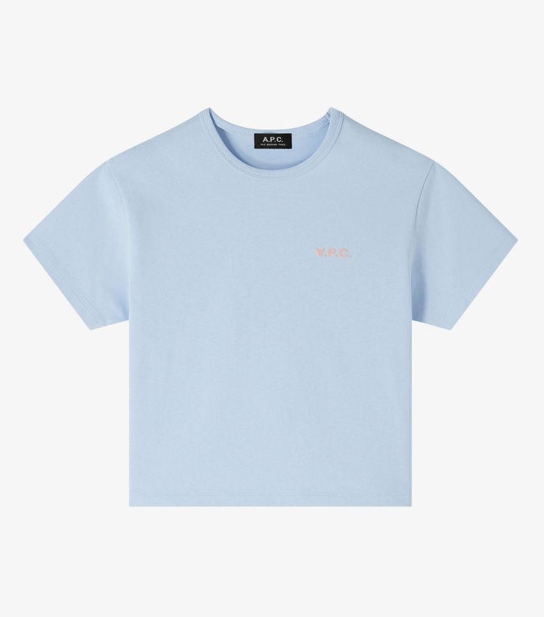 A.P.C. T-Shirt Boxy Petit VPC Bleu Ciel/rose