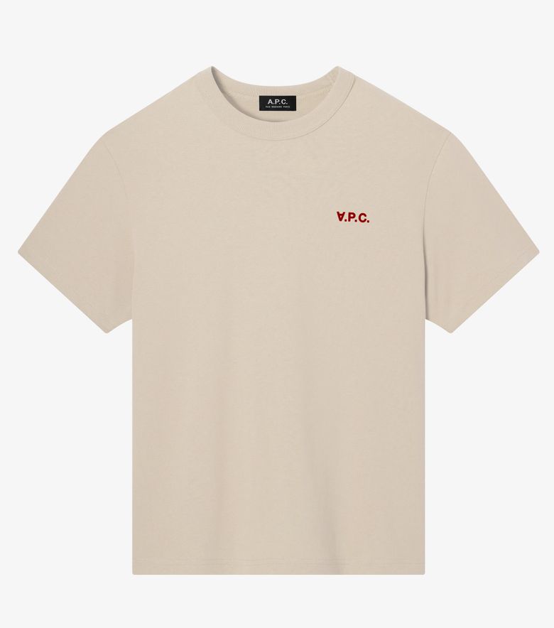 A.P.C. T-Shirt Boxy Petit VPC Mastic/rouge