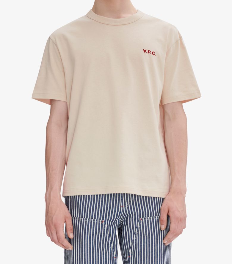 A.P.C. T-Shirt Boxy Petit VPC Mastic/rouge