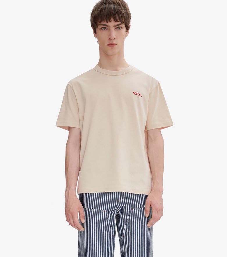 A.P.C. T-Shirt Boxy Petit VPC Mastic/rouge