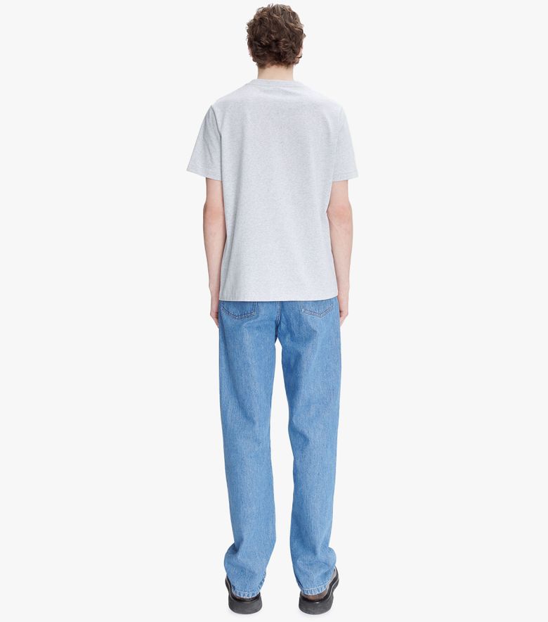 A.P.C. T-Shirt Print Label Gris Bleu Acier