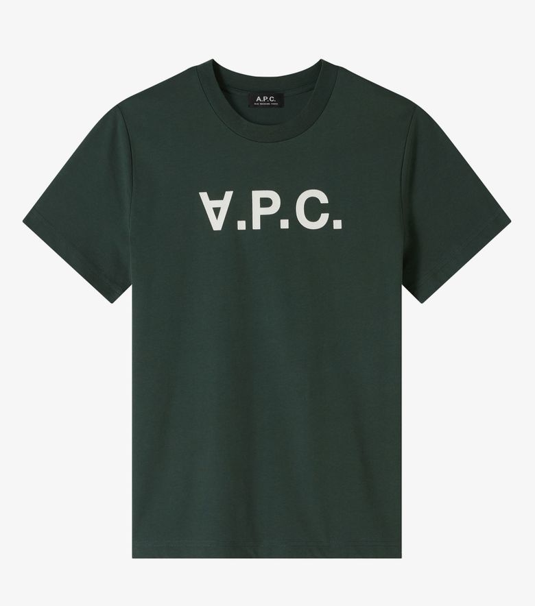 A.P.C. T-Shirt Standard Grand VPC Vert Foncé/blanc
