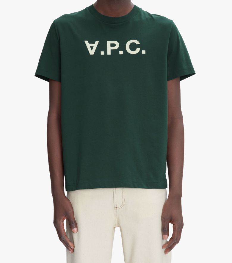 A.P.C. T-Shirt Standard Grand VPC Vert Foncé/blanc