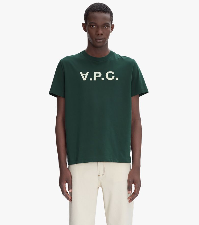A.P.C. T-Shirt Standard Grand VPC Vert foncé/blanc