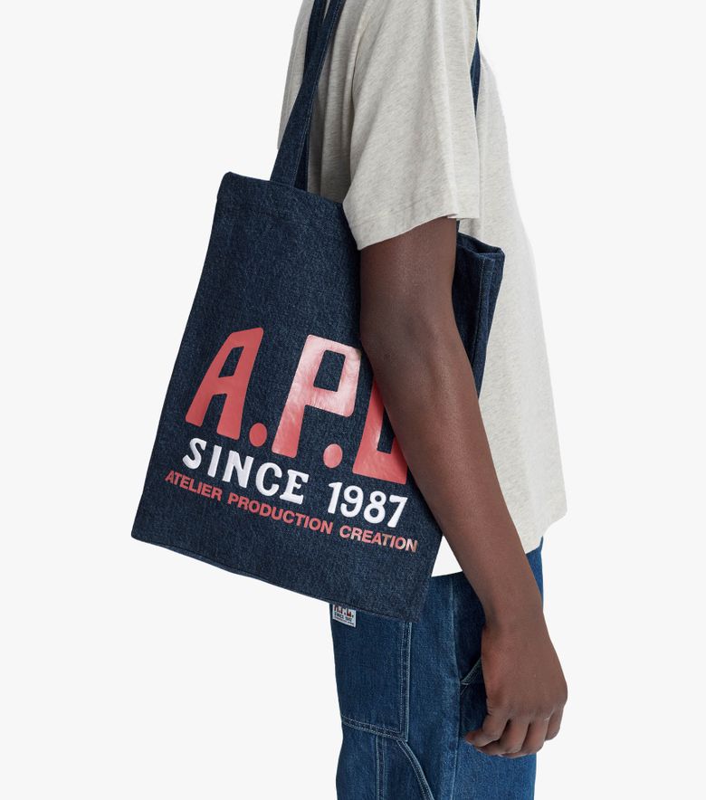 A.P.C. Tote Lou Carpenter Indigo délavé