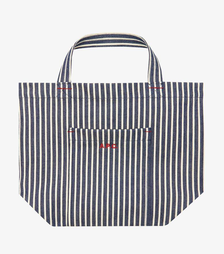 A.P.C. Tote Thais Mini Bleu Foncé/blanc
