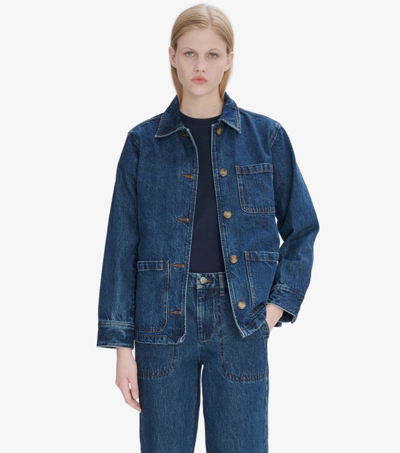 CADENCE Veste Silvana Logo Indigo Délavé