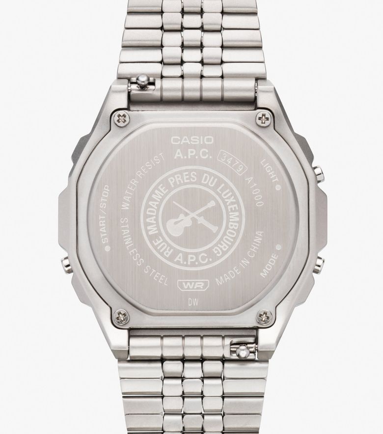 COLLABORATIONS A.P.C. Casio Montre Argent Argent