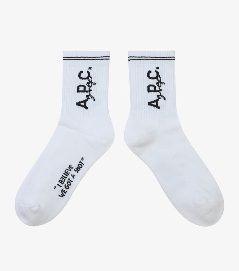 COLLABORATIONS Chaussettes Colin Blanc/noir