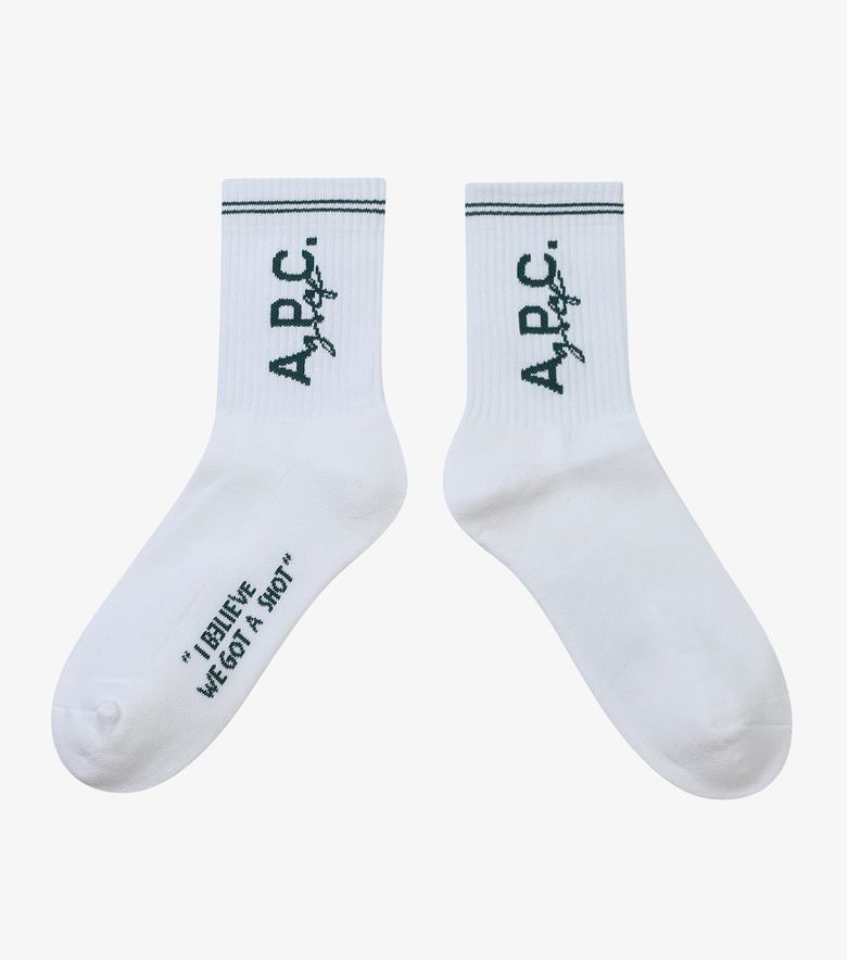 COLLABORATIONS Chaussettes Colin Blanc/vert