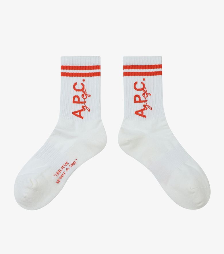 COLLABORATIONS Chaussettes Coline Blanc/orange