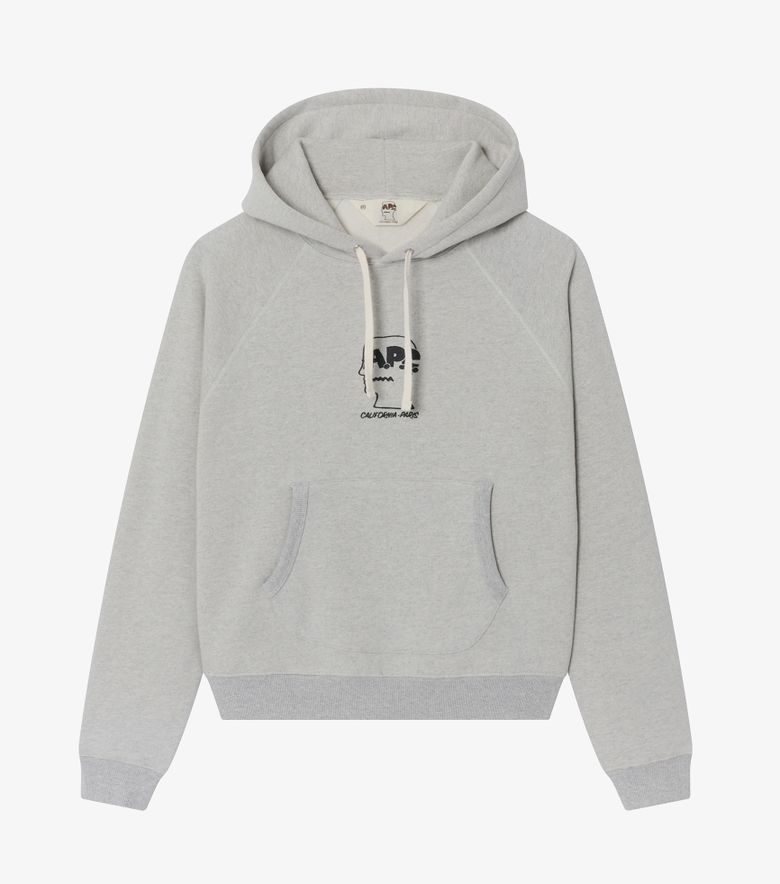 COLLABORATIONS Hoodie A.P.C. Brain Dead Gris Chiné