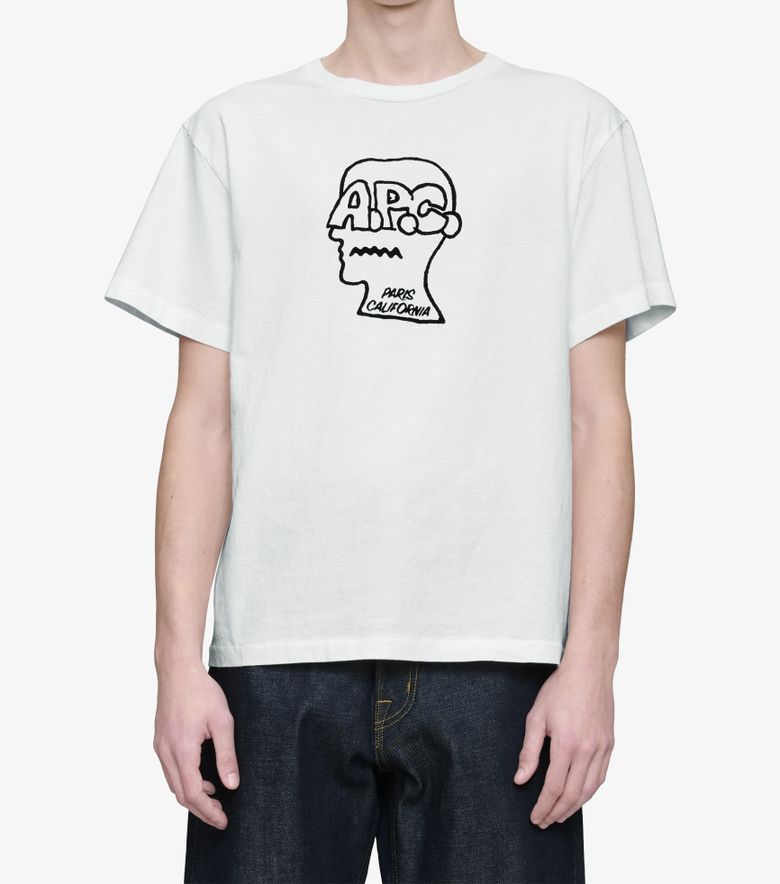 COLLABORATIONS T-shirt A.P.C. Brain Dead Blanc
