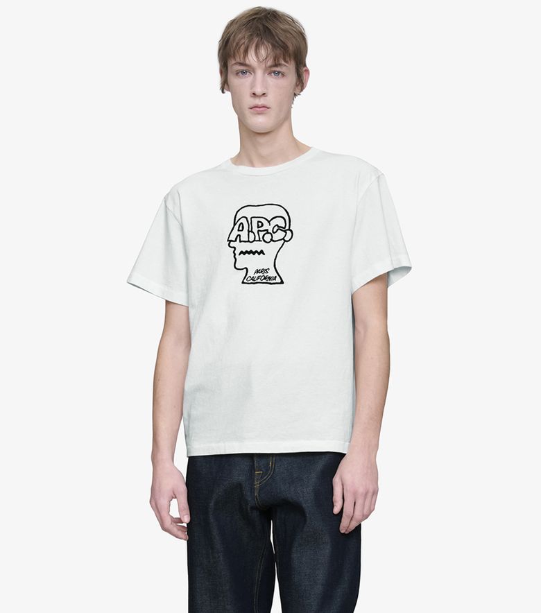 COLLABORATIONS T-shirt A.P.C. Brain Dead Blanc