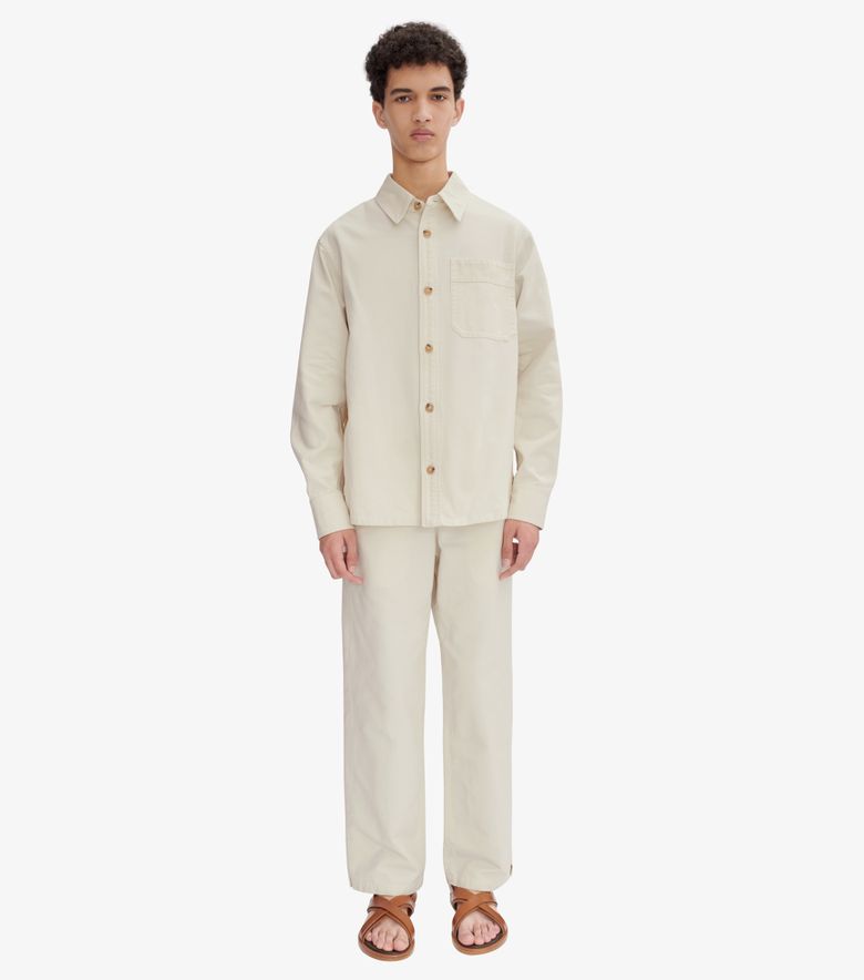 A.P.C. Surchemise Basile Brodée Poitrine Blanc Cassé