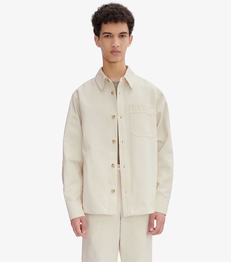 A.P.C. Surchemise Basile Brodée Poitrine Blanc cassé