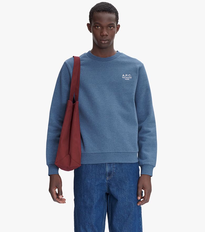 A.P.C. Sweat Standard Rue Madame Unisexe Bleu acier chiné / off white