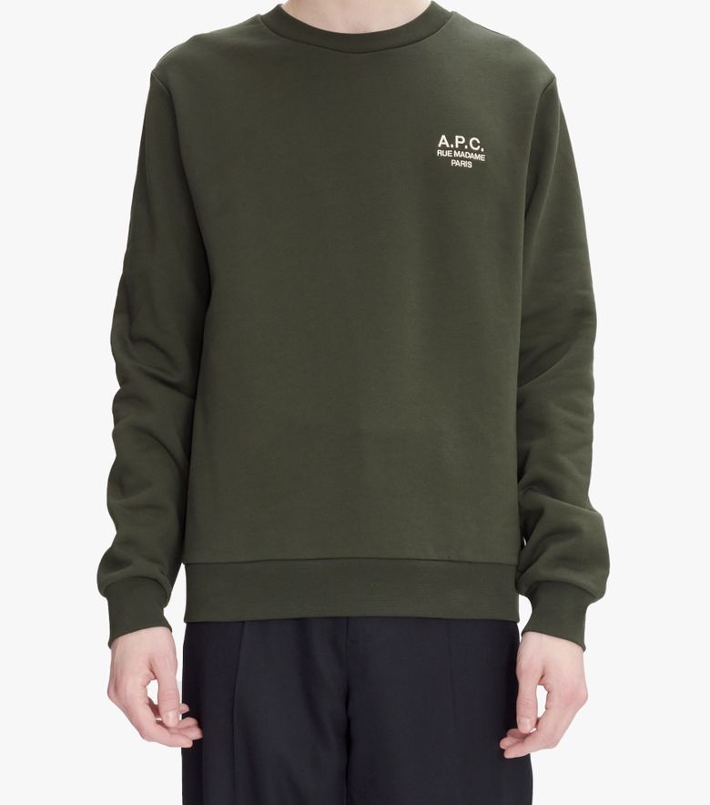 A.P.C. Sweat Standard Rue Madame Unisexe Kaki Militaire/écru