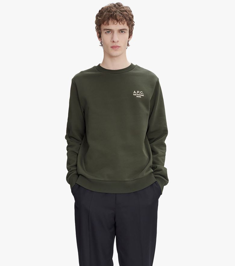 A.P.C. Sweat Standard Rue Madame Unisexe Kaki militaire/écru