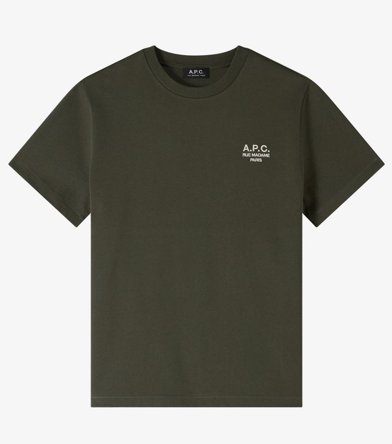 A.P.C. T-Shirt Standard Rue Madame Kaki Militaire/écru