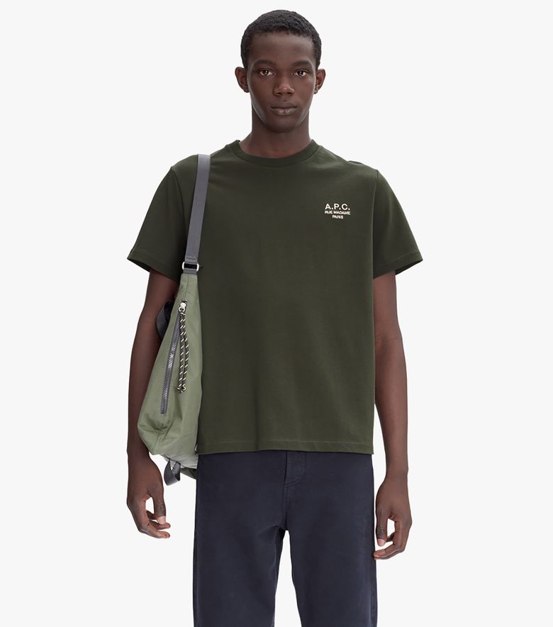 A.P.C. T-Shirt Standard Rue Madame Kaki militaire/écru